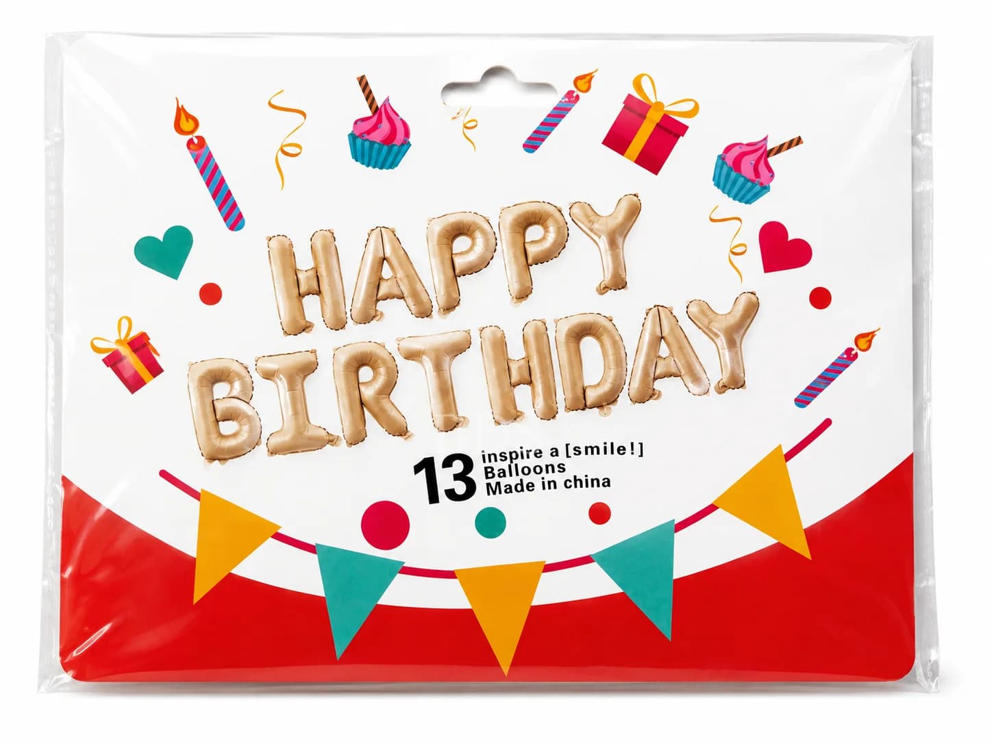 Rose Gold "HAPPY BIRTHDAY" Foil Alphabet Balloon Set (13 Pcs)