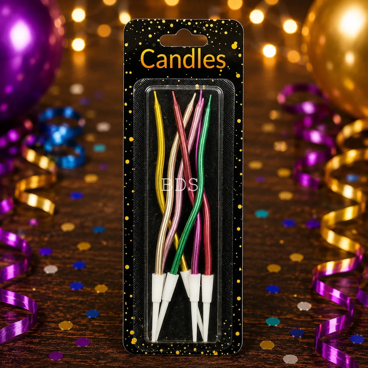 Metallic Spiral Cake Candles Set (6 Pcs)