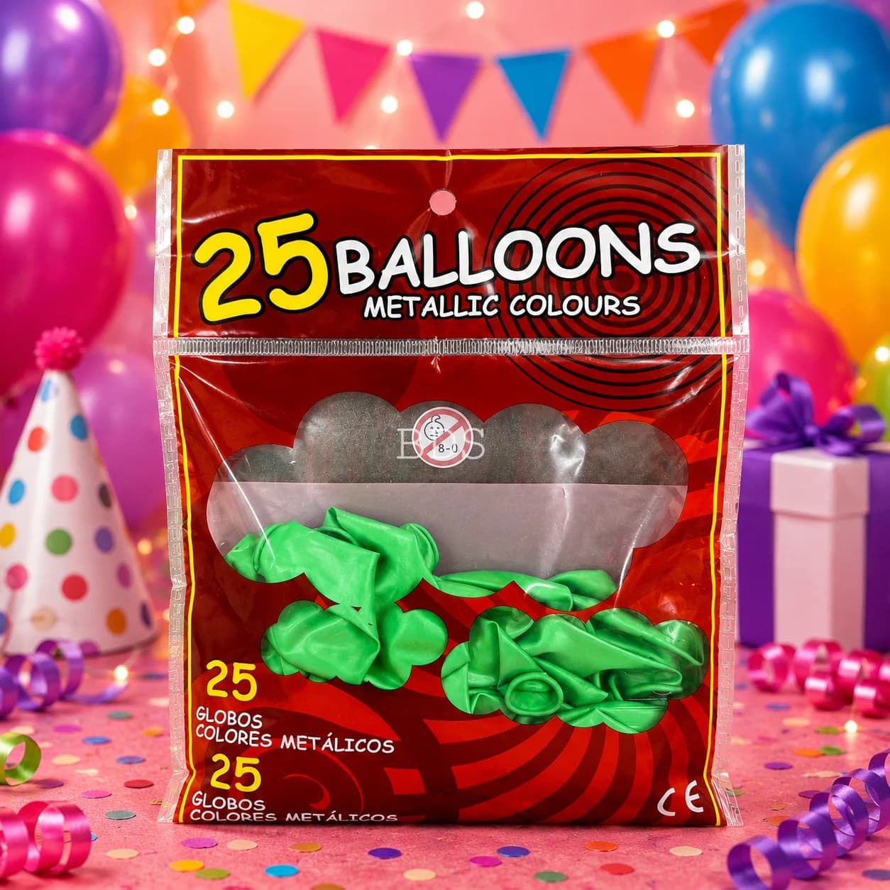 25-Pack Metallic Color Latex Balloons