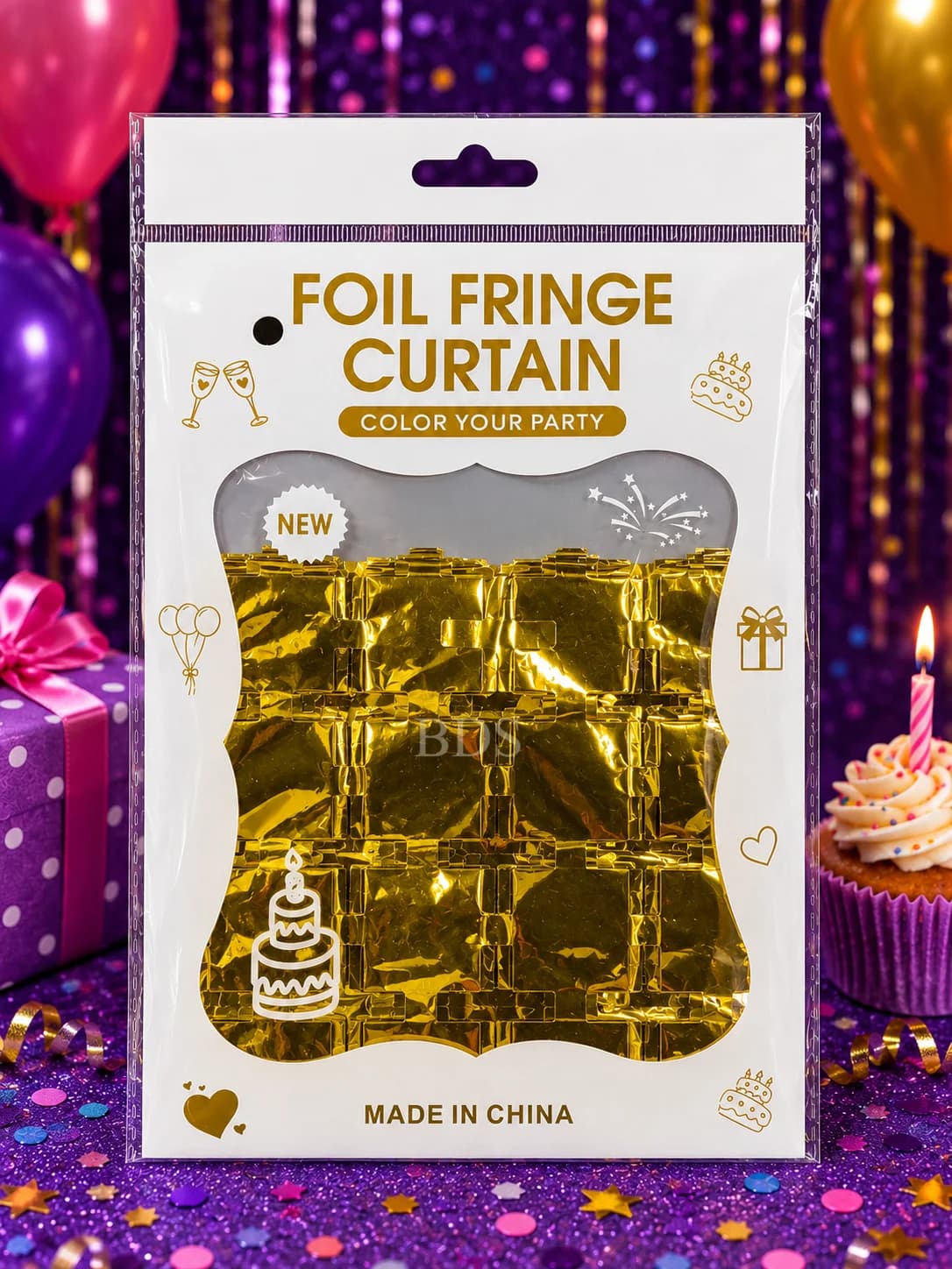 Gold Foil Fringe Party Curtain