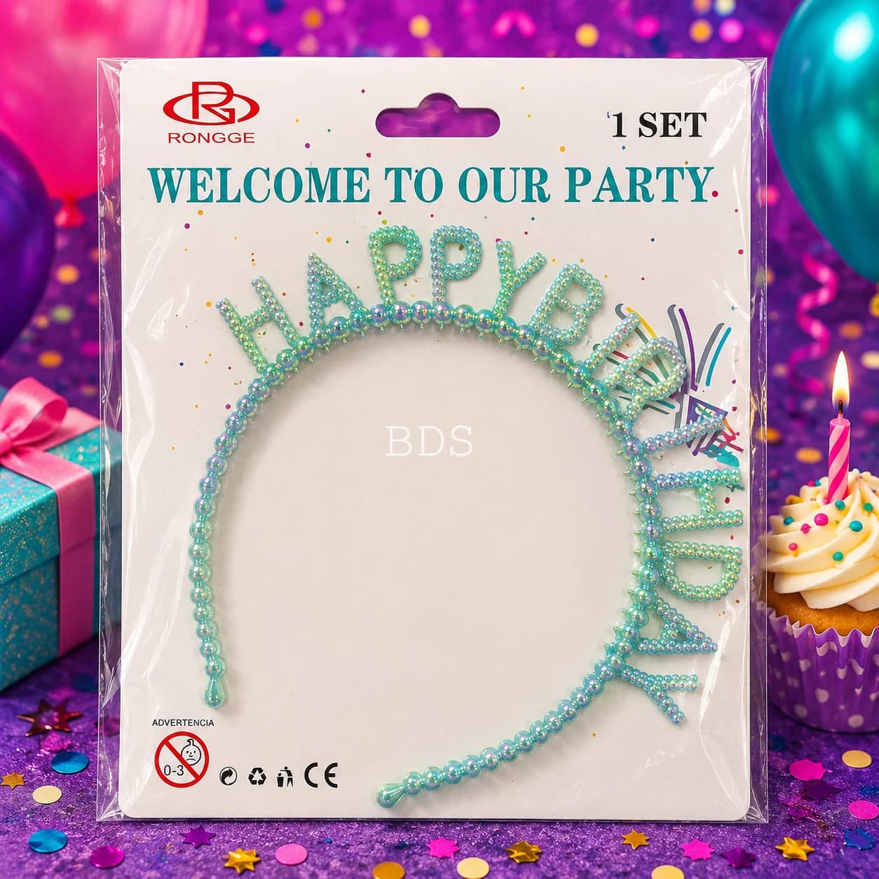 Rongge Pearl "HAPPY BIRTHDAY" Headband / Tiara