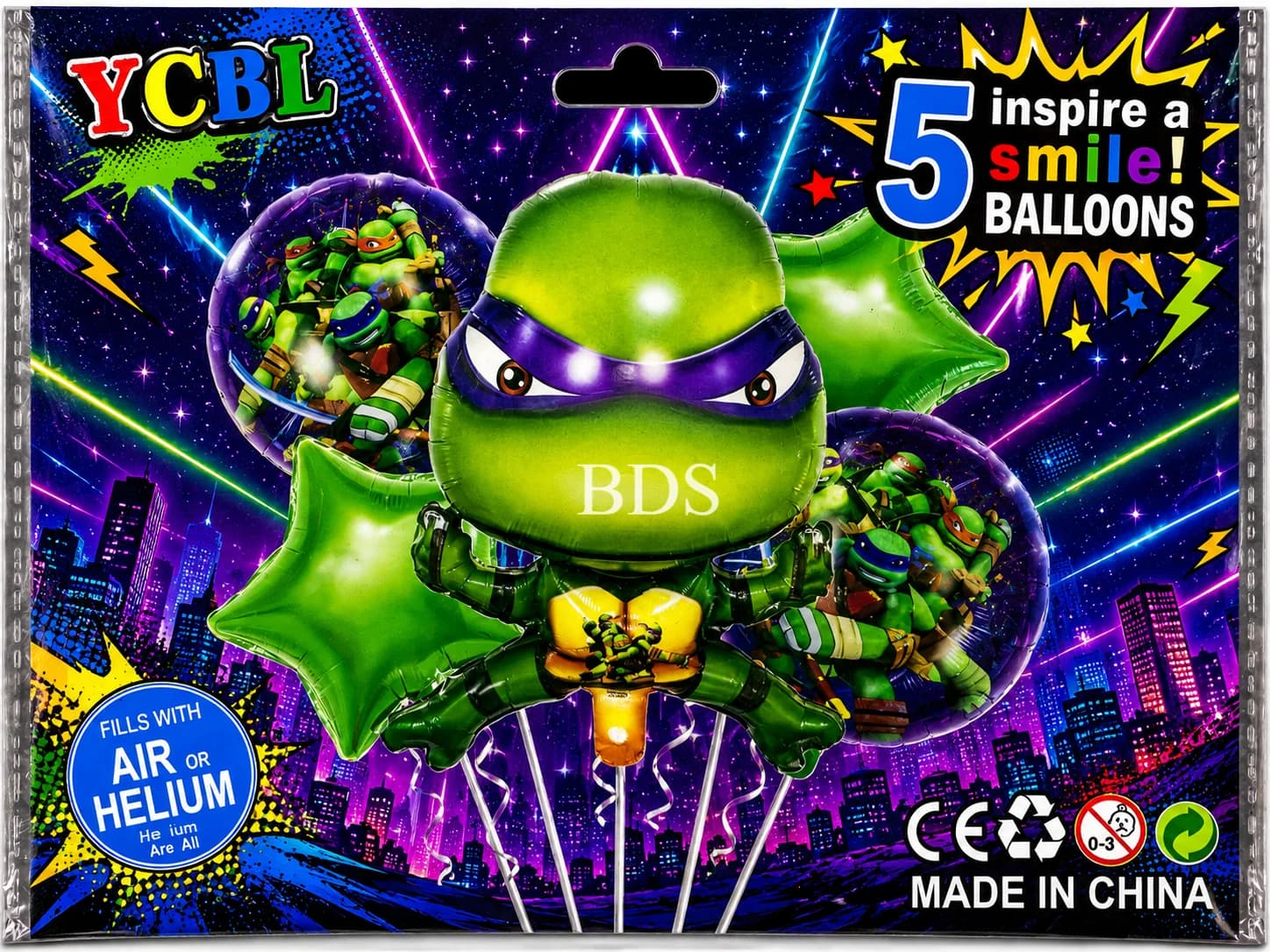 Teenage Mutant Ninja Turtles 5-Piece Foil Balloon Bouquet Set