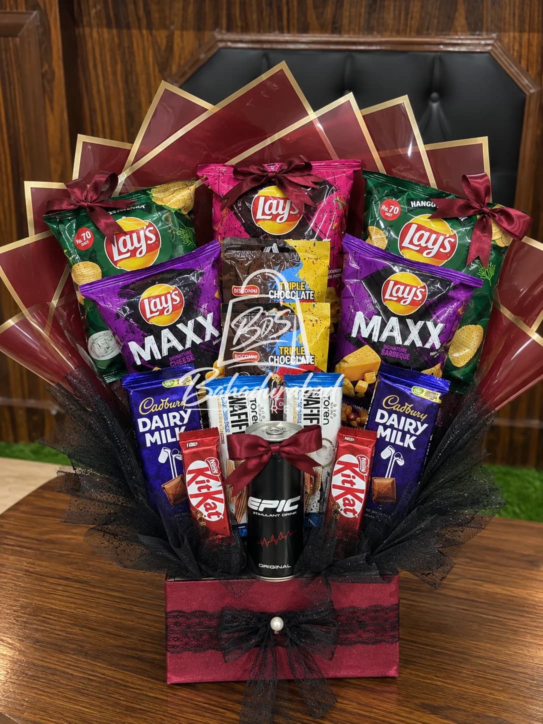 Assorted Snacks and Chocolates Gift Bouquet Box