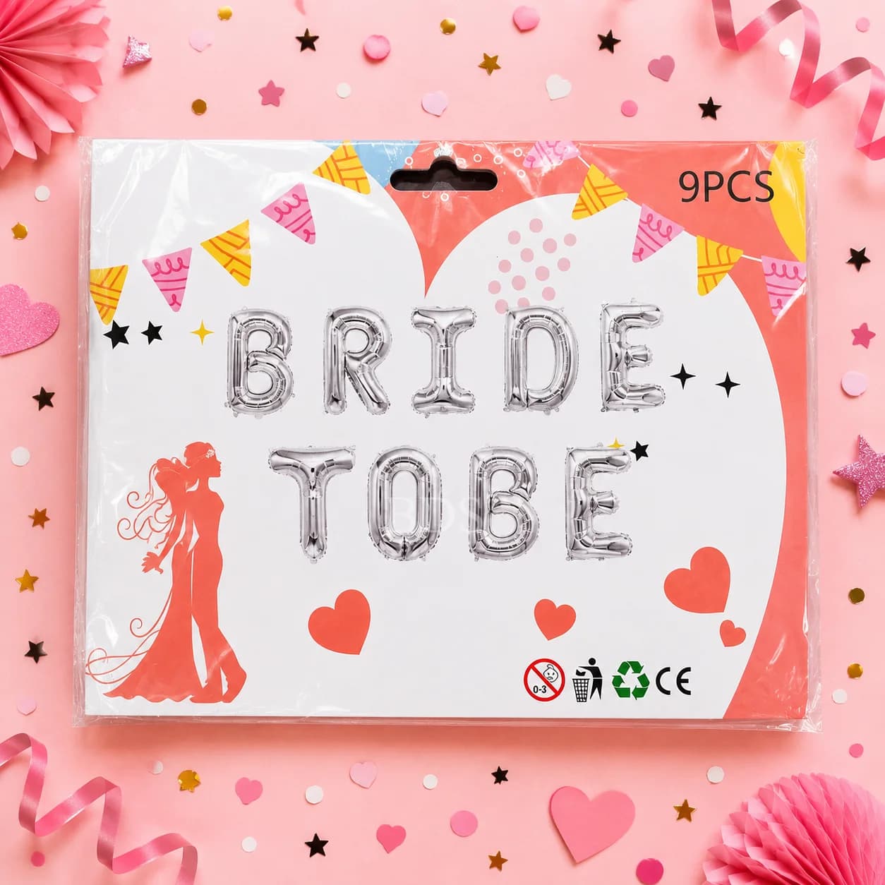 Bride To Be 9pcs Foil Balloon Garland Kit