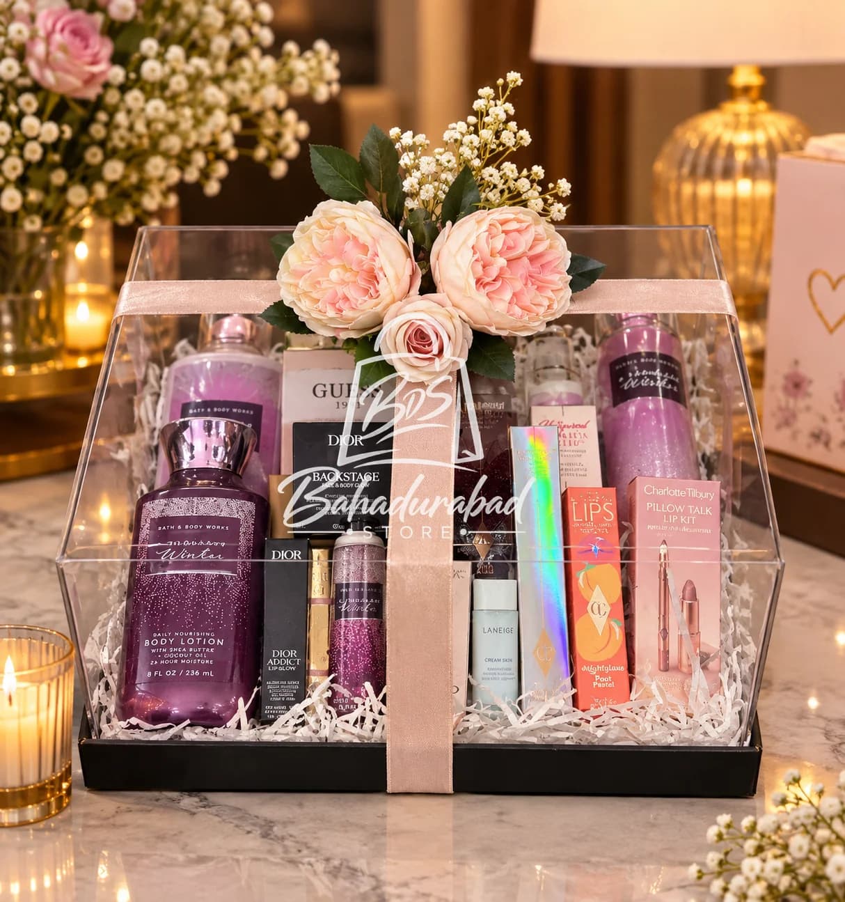 Luxury Beauty and Skincare Acrylic Hamper Gift Set