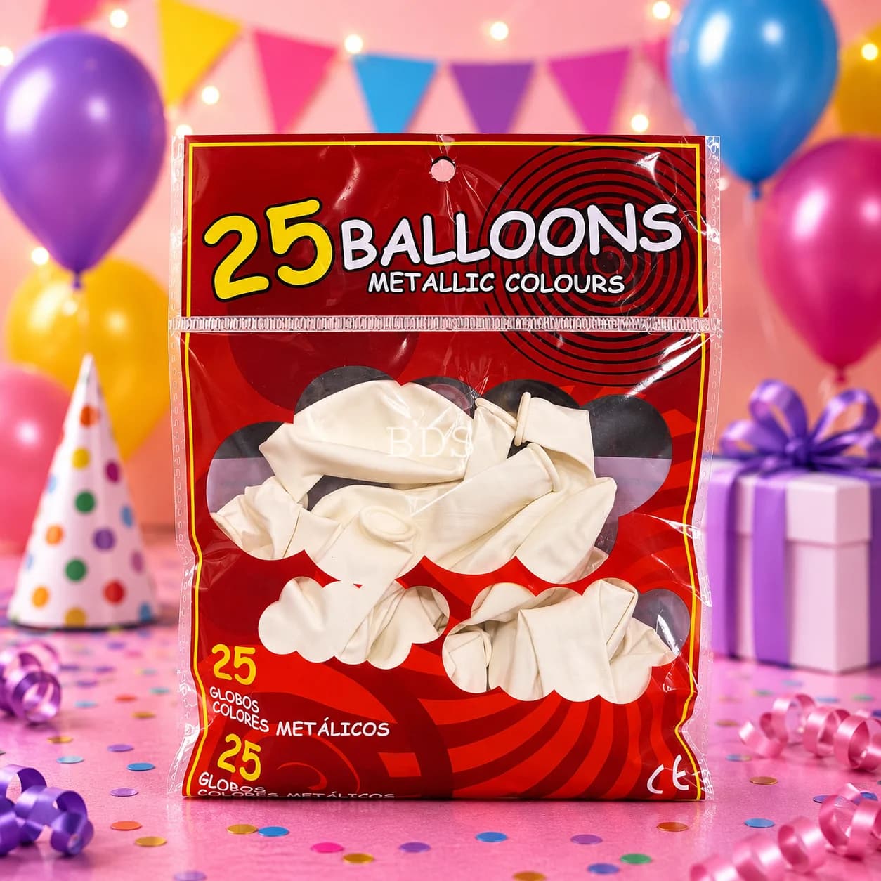 25-Pack Metallic Party Balloons Set