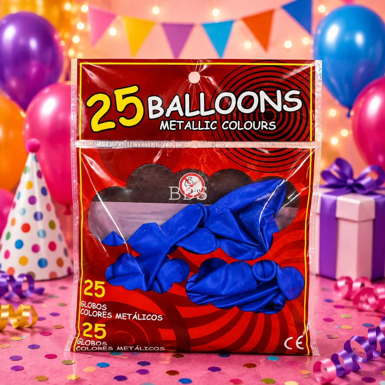 Metallic Blue Latex Balloons (25 Pcs Pack)