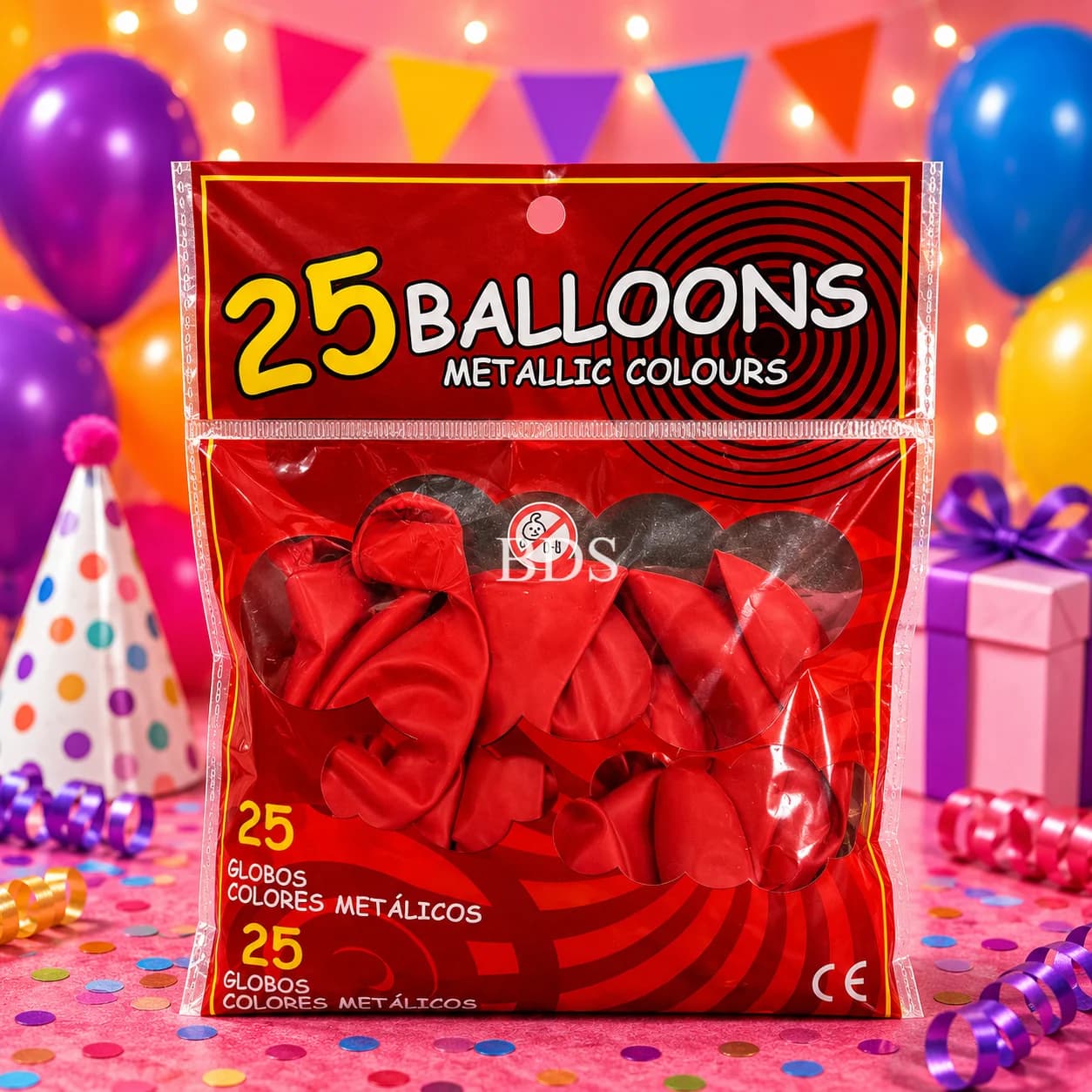 Metallic Red Latex Balloons (Pack of 25)