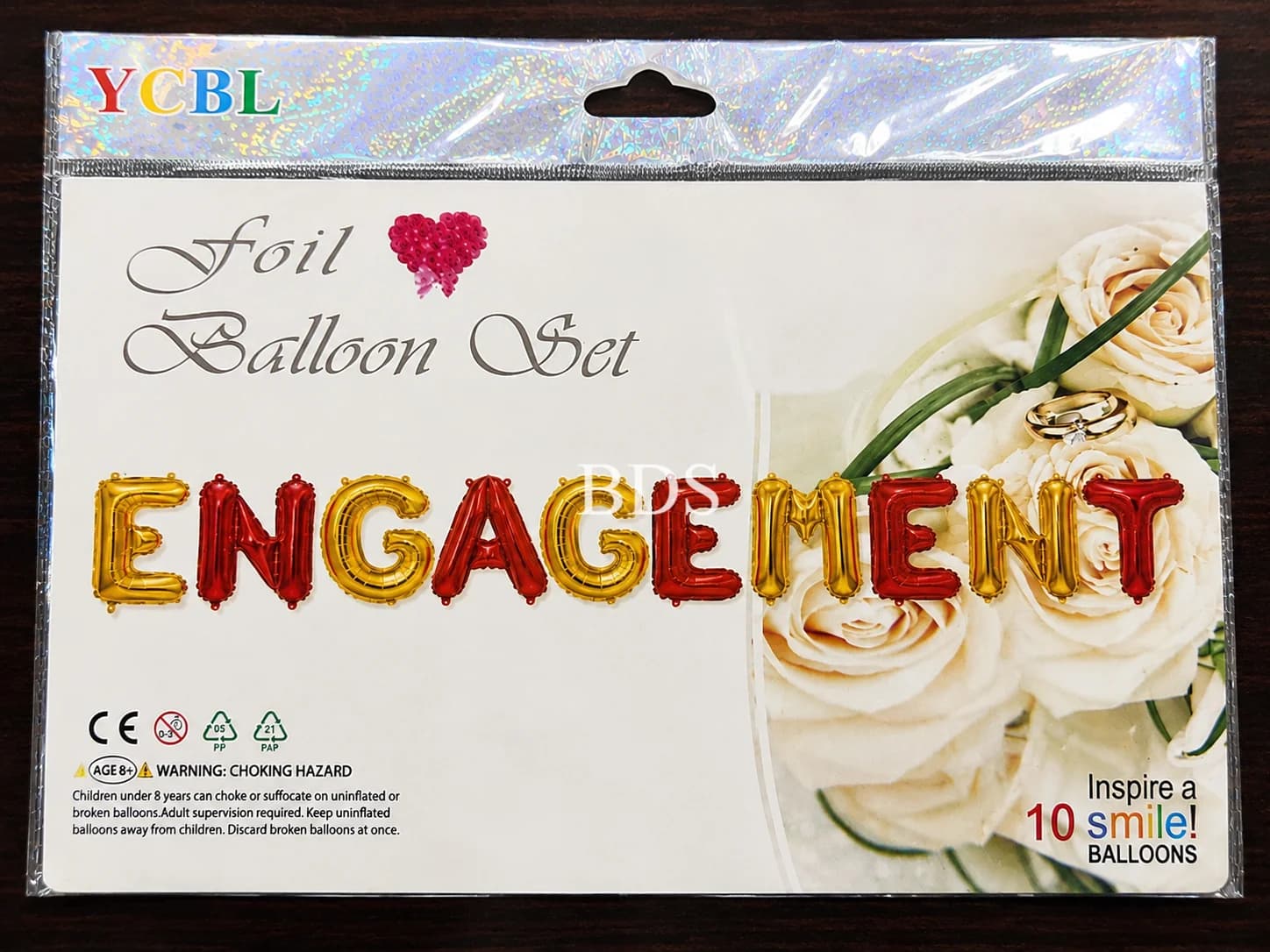 Multi-Color "ENGAGEMENT" Letter Foil Balloon Set (10 Pcs)